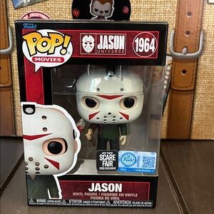 Funko Pop Jason with White Mask and Red Accents